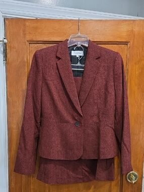 Calvin Klein Women's Maroon Single-Button Blazer